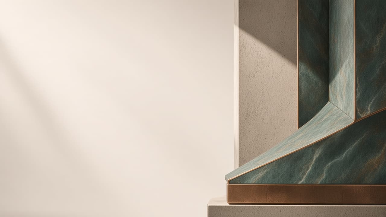Stone and patinaed copper — material of autonomous execution